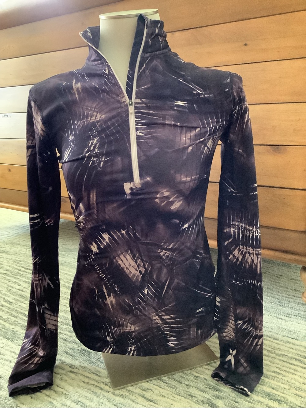 Nike Purple Tie-Dye Quarter-Zip Performance Top